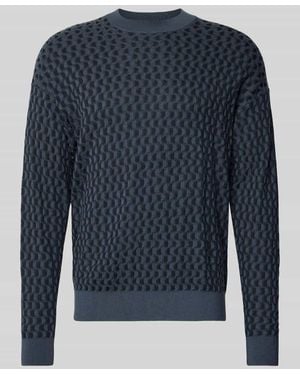 DRYKORN Strickpullover aus Viskose-Woll-Mix Modell 'VALDRIK' - Blau