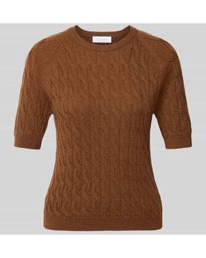 Rich & Royal Slim Fit Pullover aus Woll-Mix mit Kaschmir-Anteil - Braun
