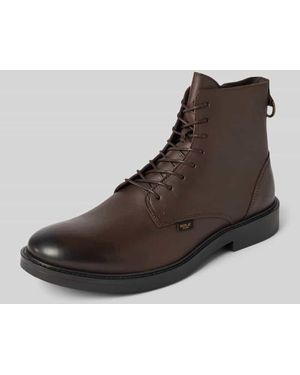 Replay Schnürstiefeletten Aus Leder Mit Modell 'Miles' - Braun