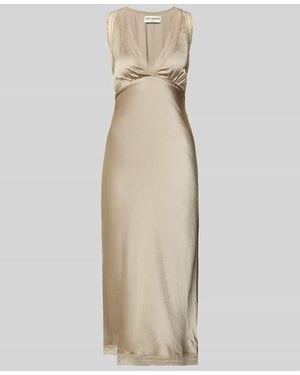 Lolly's Laundry Midikleid mit Spitzenbesatz Modell 'Clari' - Natur