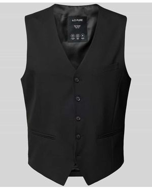 S.oliver Slim Fit Anzugweste Mit Kurzen Seitenschlitzen Modell 'S.O Pure' - Schwarz