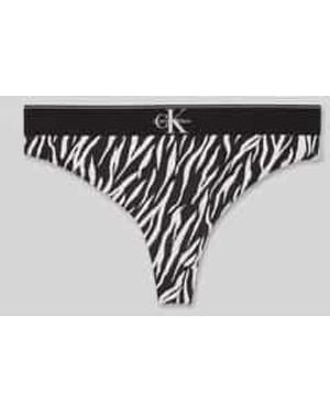 Calvin Klein String Met Logodetail - Zwart