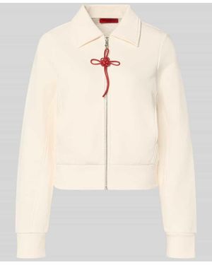 MAX&Co. Slim Fit Sweatjacke aus reiner Baumwolle Modell 'EROICO' - Natur