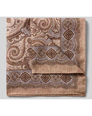 Verugia Einstecktuch mit Seiden-Anteil Modell 'Paisley' - Braun