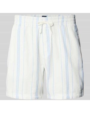 Tommy Hilfiger Regular Fit Shorts mit Allover-Muster - Weiß