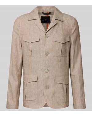 Zuitable Hemdjacke aus Leinen mit Pattentaschen - Natur