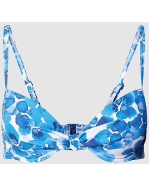 Esprit Bikini-Oberteil mit Allover-Muster - Blau