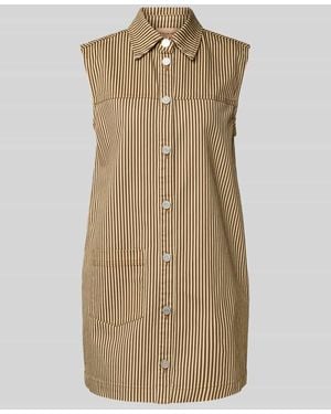 Stella Nova Minikleid mit Umlegekragen - Natur