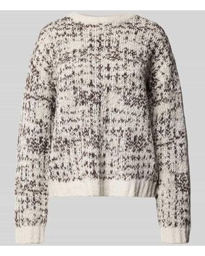SELECTED Relaxed Fit Strickpullover aus Baumwoll-Woll-Mix Modell 'LINDSAY' - Weiß