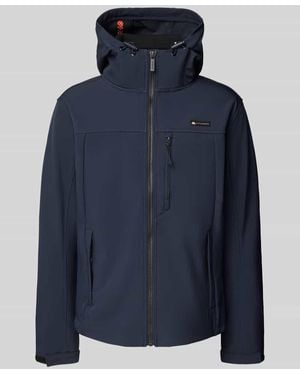 Superdry Softshell-Jacke mit Reißverschlusstaschen - Blau