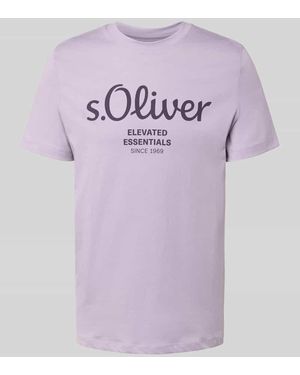 S.oliver Regular Fit T-Shirt aus reiner Baumwolle - Lila