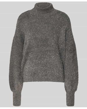 Y.A.S Turtleneck-Pullover aus Effektgarn mit Rollkragen Modell 'LISTRA' - Grau