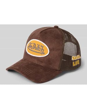 Von Dutch Trucker Cap mit Label-Patch Modell 'CASQUETTE' - Braun