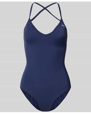 PUMA Badeanzug Mit V-Ausschnitt - Blau