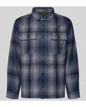 Superdry Hemdjacke mit Kentkragen - Blau