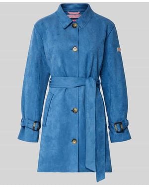 Frieda & Freddies Trenchcoat mit Bindegürtel Modell 'CORDELIA' - Blau