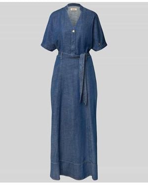 Mos Mosh Midikleid aus Lyocell-Mix Modell 'Arge' - Blau