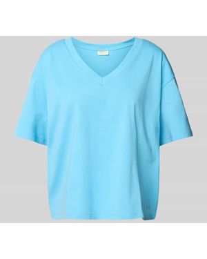 Tom Tailor Boxy Fit T-Shirt aus reiner Baumwolle - Blau