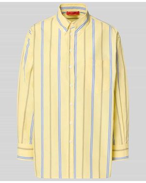 MAX&Co. Relaxed Fit Langarmbluse aus reiner Baumwolle Modell 'MCODAMA' - Gelb