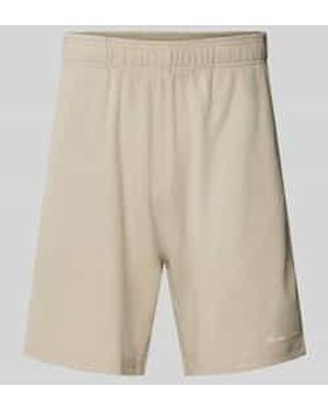 Another Cotton Lab Korte Relaxed Fit Broek Met Structuurmotief - Naturel