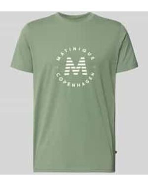 Matíníque T-Shirt Met Labelprint Model 'Jeramy' - Groen