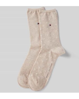 Tommy Hilfiger Socken Mit Label-Print Im 2Er-Pack - Natur