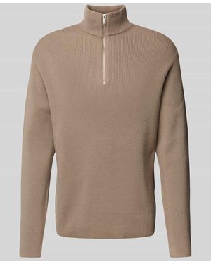Lindbergh Relaxed Fit Strickpullover - Braun