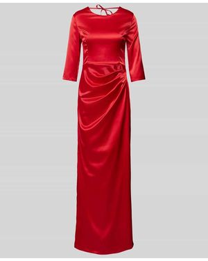 Paradi Abendkleid mit seitlicher Raffung - Rot