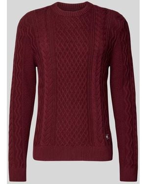 Tommy Hilfiger Slim Fit Strickpullover aus Baumwoll-Mix - Rot