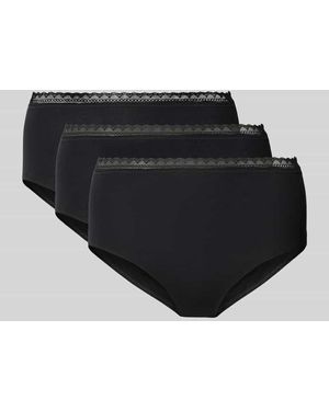 Schiesser Slim Fit Slip aus Baumwoll-Mix im 3er-Pack - Schwarz