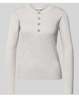 Cph Muse Strickpullover aus Viskose-Mix mit Knopfleiste - Grau