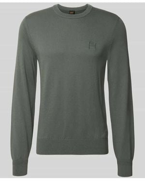 BOSS Regular Fit Pullover aus Baumwoll-Kaschmir-Mix Modell 'Kanovano_S' - Grün