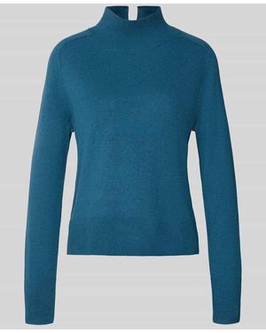 Tom Tailor Regular Fit Rollkragenpullover aus Baumwoll-Kaschmir-Mix - Blau