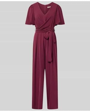 Rinascimento Jumpsuit mit Stoffgürtel - Rot