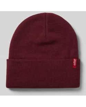 Levi's Beanie Met Labeldetail, Model 'Slouchy Tab' - Rood
