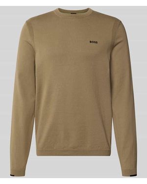 BOSS Regular Fit Pullover aus reiner Baumwolle Modell 'KN_Ever-X' - Grün