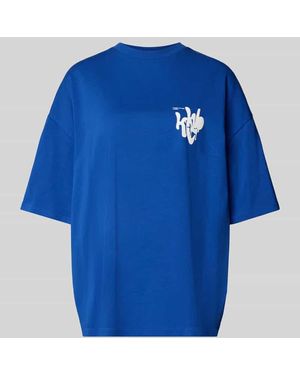 Karo Kauer Oversized T-Shirt mit Label-Print - Blau