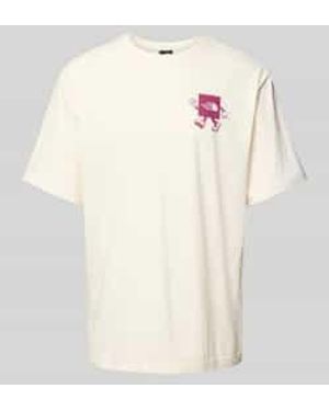 The North Face T-shirt Met Labelprint - Naturel