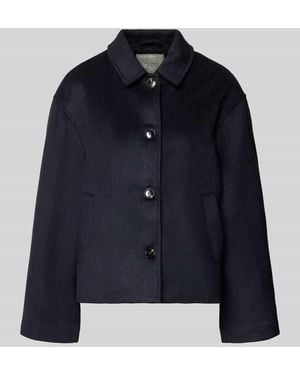 Neo Noir Jacke aus Woll-Mix mit Knopfleiste Modell 'Hamra' - Blau