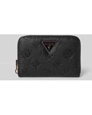 Guess Portemonnee Met Labeldetail, Model 'Cresidia' - Zwart