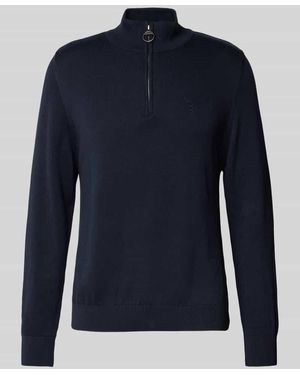 Barbour Strickpullover Mit Gerippten Abschlüssen - Blau
