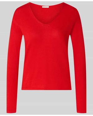 Tom Tailor Regular Fit Pullover aus Baumwoll-Mix - Rot