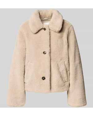 Mazine Regular Fit Jacke aus Kunstfell mit Umlegekragen - Natur