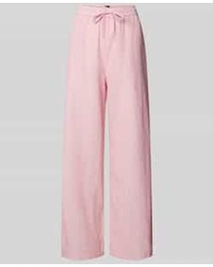 Tommy Hilfiger Weite Hose aus Baumwoll-Leinen-Mix - Pink