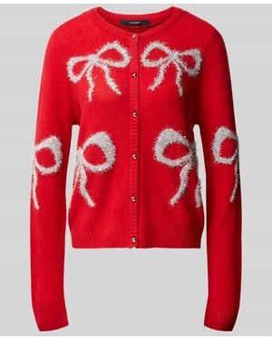 Vero Moda Cardigan mit glitzernden Schleifen-Applikationen - Rot