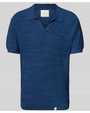 COLOURS & SONS Regular Fit Poloshirt mit V-Ausschnitt - Blau