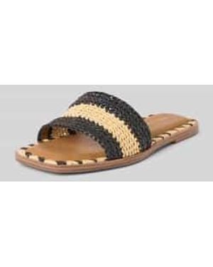 Tamaris Slippers Met Bastdetails - Naturel