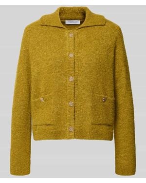 Rich & Royal Strickjacke in Bouclé-Optik - Gelb