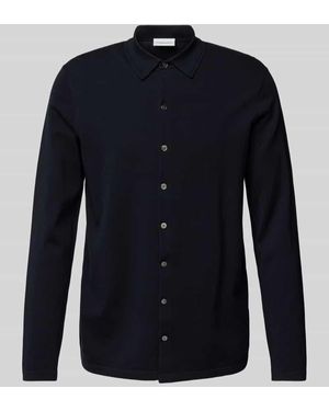 Profuomo Cardigan mit Polokragen - Blau