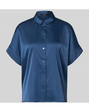 Zero Regular Fit Bluse mit Hemdblusenkragen - Blau